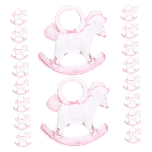FRCOLOR 24 Stück Teiliges Acryl Shower Charms Transparente Schaukelpferd Tischdeko für Junge oder Mädchen Langlebige und Elegante Partydekoration für Gender Reveal und Babyparty von FRCOLOR