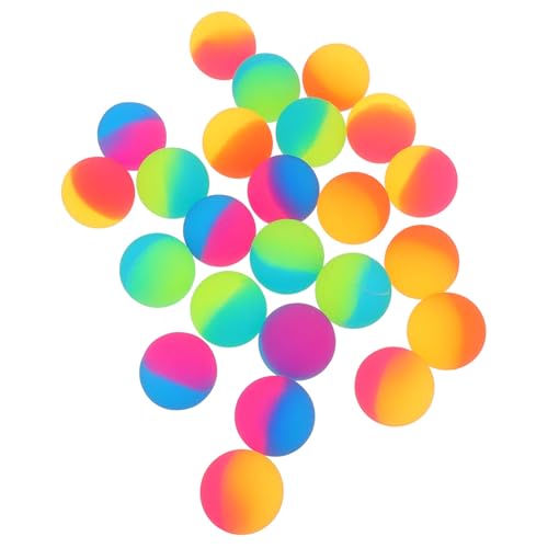FRCOLOR 24 Stück Teiliges Bunte Gummibälle Große Elastische Outdoor Bounce Bälle für Strapazierfähig Hoher Rückprall Robustes Vollgummi für Aktives und Partyspaß von FRCOLOR