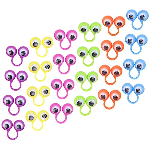 FRCOLOR 24 Stück Teiliges Bunte Plastik Fingerpuppen mit Großen Augen Interaktives Lernspielzeug für Fördert Kreativität Kommunikation und Rollenspiele im Kindergarten und Zuhause von FRCOLOR