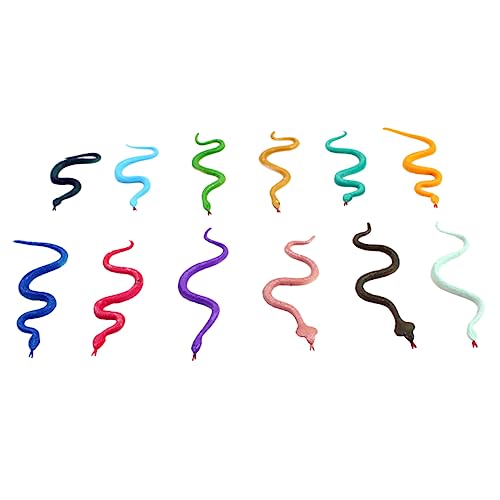 FRCOLOR 24 Stück Teiliges Bunte Schlangen Spielzeugmodell Farbenfrohes Streichspielzeug für Party Festival Flexible und Realistische Imitation Lustige Überraschungsspiele Zufällige Farbe von FRCOLOR