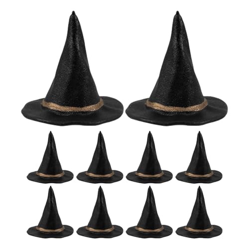 FRCOLOR 24 Stück Teiliges Mini Hexenhüte Schwarz Präzise Mini Hüte für DIY Bastelprojekte Vielseitige Halloween und Partydekoration für Puppenhäuser Flaschen und Accessoires von FRCOLOR