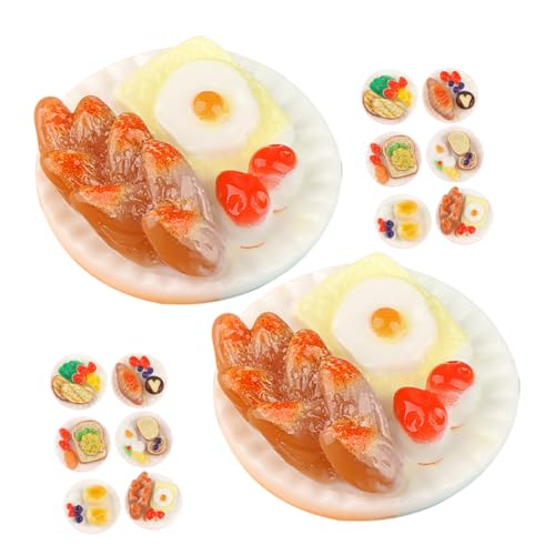 FRCOLOR 24 Stück Teiliges Mini Lebensmittel Modell aus Resin Realistische Puppenhaus Küchen Dekoration Leichte und Bruchsichere Miniatur Lebensmittel Requisiten für Spiel und Sammeln von FRCOLOR
