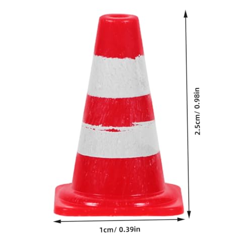 FRCOLOR 24 Stück Teiliges Mini Verkehrskegel aus Robustem Abs Realistische Rote Sandtisch Verkehrszeichen Pädagogisches zur Verkehrserziehung für Baustellen und Parkszene von FRCOLOR