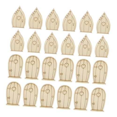 FRCOLOR 24 Stück Teiliges Miniatur-holztür Puppenhäuser DIY Holzpuppentür Dekoration Fein Verarbeitet Glatte Oberfläche für Spielzeughäuser Mikro-landschaften und Bastelprojekte von FRCOLOR