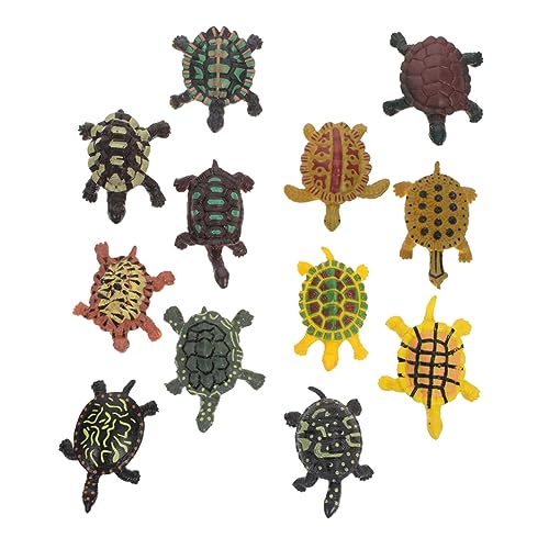 FRCOLOR 24 Stück Teiliges Schildkrötenfiguren Realistische Simulation Aquarium Dekoration Lernspielzeug Sicherer Kunststoff Kompakte Lebensecht und Pädagogisch von FRCOLOR