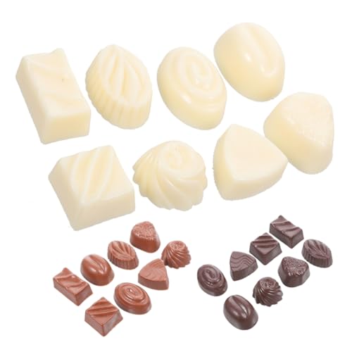 FRCOLOR 24 Stück Teiliges Simulierte Schokoladenmodelle Realistische Künstliche Dessert Requisiten für Kreative DIY Projekte Vielseitige Dekorationen und Ansprechende von FRCOLOR