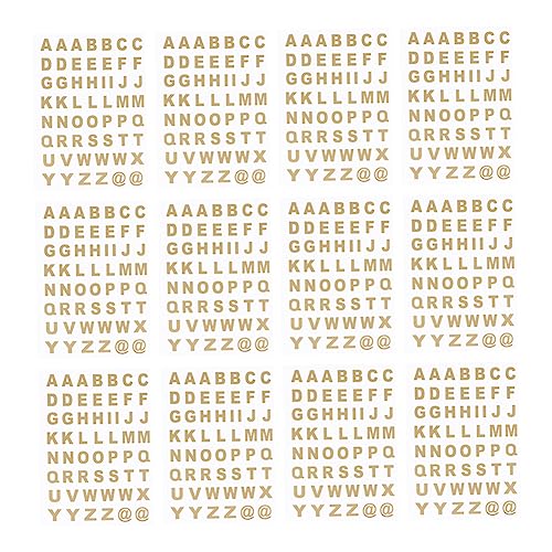 FRCOLOR 25 Blatt Goldene Buchstabenaufkleber Selbstklebende Alphabet Sticker für Scrapbooking und Notizbücher Transparent Für Bastelprojekte und Dekoration von FRCOLOR