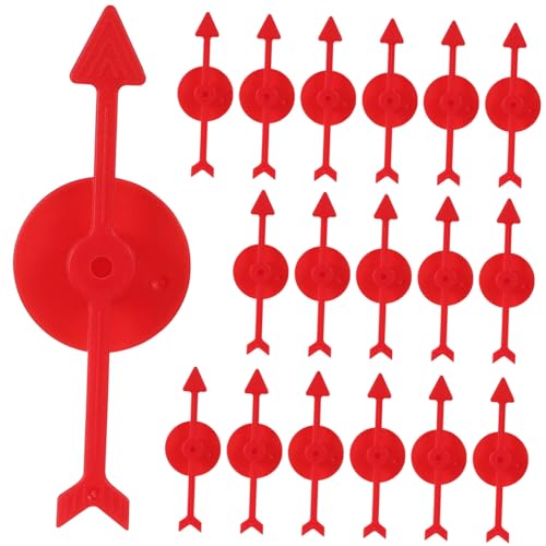 FRCOLOR 25 Stück Kunststoff Pfeile für Brettspiele Rot Abgerundete Ecken Drehbare Spielzeiger Spielerisches Zubehör für Interaktives Ausreichend für Gruppen von FRCOLOR