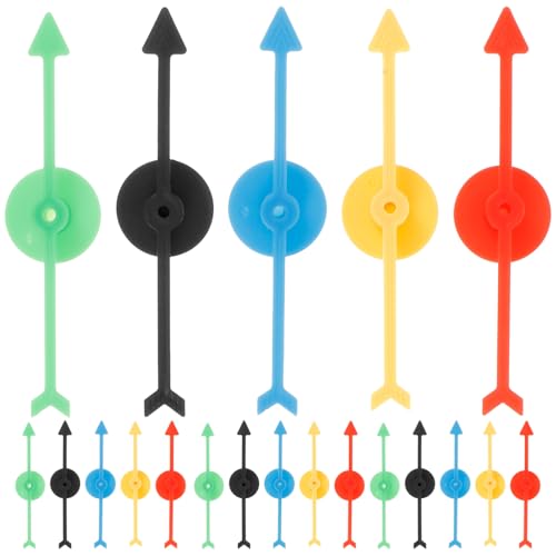 FRCOLOR 25 Stück Kunststoffpfeile für Brettspiele DIY Pfeile Rotierende Zeiger für Klassenaktivitäten Partyspiel Requisiten Farben Rot Gelb Grün Schwarz Blau von FRCOLOR