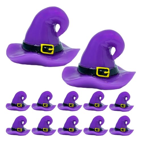 FRCOLOR 25 Stück Mini-Hexenhüte Aus Harz Halloween-Miniaturfiguren Winziger Hexenhut Für Halloween-Partys Gelb von FRCOLOR