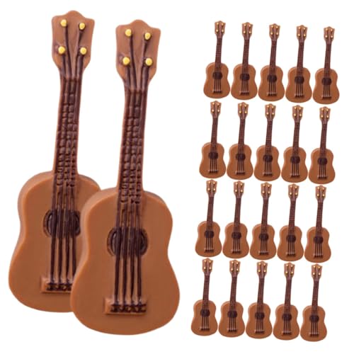 FRCOLOR 25 Stück Miniatur Gitarre Modell Teiliges Kreative Gitarre für Puppenhaus Dekoration Simuliertes Musikinstrument für Mini Häuser Detailgetreu und Dekorativ von FRCOLOR