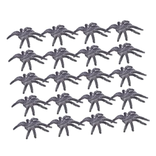 FRCOLOR 25 Stück Teiliges Halloween Deko mit Haarigen Spinnen Realistische Graue Spinnenfiguren aus Flockiertem Kunststoff Gruselige Outdoor und Indoor Requisiten für Halloween Party von FRCOLOR