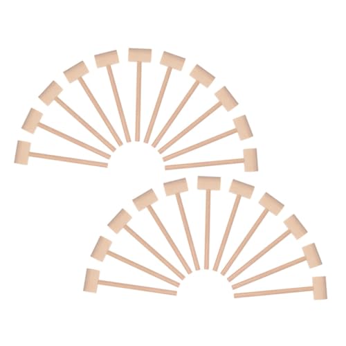 FRCOLOR 25 Stück Teiliges Holz Mini Hämmer für Natürliche Holzspielzeug Mallets Robust und Sicher für Kreatives Basteln Lernspiele und Partyaktivitäten zu Hause von FRCOLOR