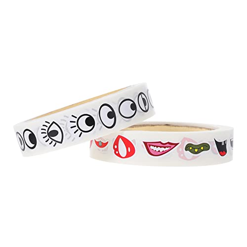 FRCOLOR 2Rollen Selbstklebende Cartoon Aufkleber für DIY Kunsthandwerk Augen und Mund Etiketten für Scrapbooking Teiliges aus Bunten und Schwarz Weißen Designs FRCOLOR 2Rollen Selbstklebende Cartoon Aufkleber für DIY Kunsthandwerk Augen und Mund Etiketten für Scrapbooking Teiliges aus Bunten und Schwarz Weißen Designs von FRCOLOR