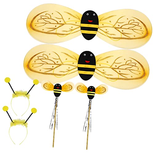 FRCOLOR 2Sätze Biene Cosplay Kostüm mit Flügeln Haarreif und Zauberstab Party Requisiten für Halloween Karneval und Kostümpartys FRCOLOR 2Sätze Biene Cosplay Kostüm mit Flügeln Haarreif und Zauberstab Party Requisiten für Halloween Karneval und Kostümpartys von FRCOLOR