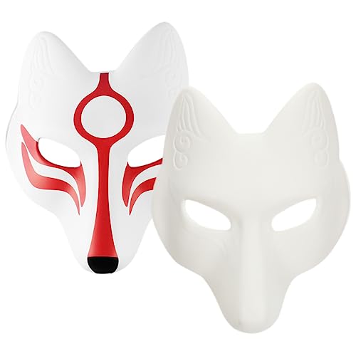 FRCOLOR 2Stücke Fox Masken Weiße Fuchsmaske Für Halloween Karneval Dekorative Tiermaske Für Partys Cosplay Partymaske Für Erwachsene FRCOLOR 2Stücke Fox Masken Weiße Fuchsmaske Für Halloween Karneval Dekorative Tiermaske Für Partys Cosplay Partymaske Für Erwachsene von FRCOLOR