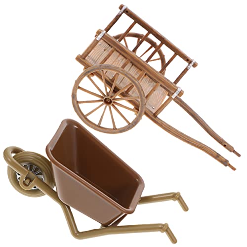 FRCOLOR 2Stücke Miniaturwagen Modell Realistischer Trolley für Garten Puppenhaus und Mikro Landschaftsdekoration für Festivals und Anlässe von FRCOLOR