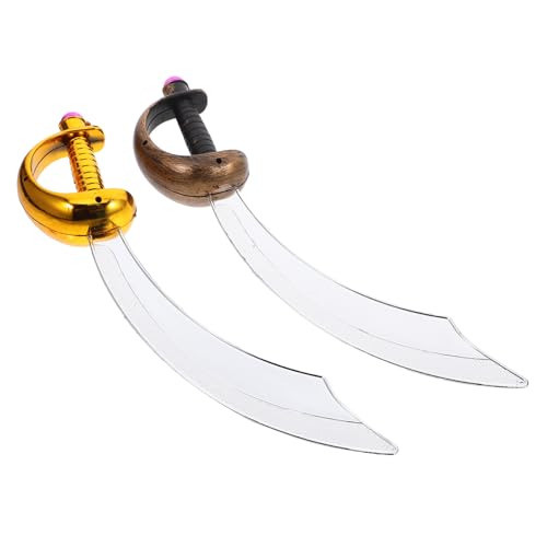 FRCOLOR 2Stücke Piratenschwerter PVC für Kostümzubehör für Halloween Cosplay und Rollenspiele mit Gebogener Klinge und Realistischem Design für Piraten Themenpartys von FRCOLOR