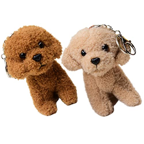 FRCOLOR 2Stücke Plüsch Hund Schlüsselanhänger Niedliche Cartoon Hunde Schlüsselketten für Taschenzubehör für Hundeliebhaber Dekorativer Begleiter von FRCOLOR