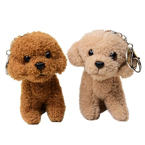 FRCOLOR 2Stücke Plüschhund Schlüsselanhänger Süße Hunde Dekoration für Taschen Rucksäcke und Autoschlüssel für Besondere Anlässe von FRCOLOR