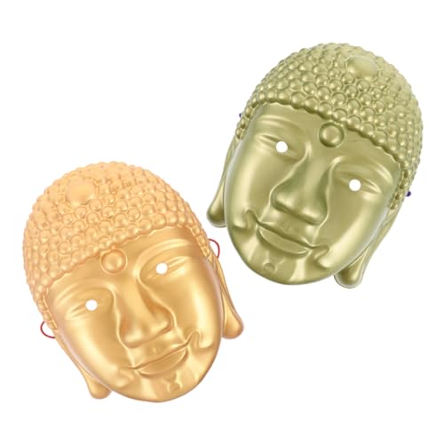 FRCOLOR 2pcs Maskerade Maske Für Frauen Männer Buddha Kostümmasken Für Karneval Und Halloween Lustige Streichmaske - Und Kostümzubehör Anziehen von FRCOLOR