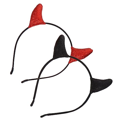 FRCOLOR 2stücke Teufelshörner Haarreifen Für Halloween Elegantes Haarband Mit Horn-design Kostüm-accessoire Für Partys Und Cosplay von FRCOLOR