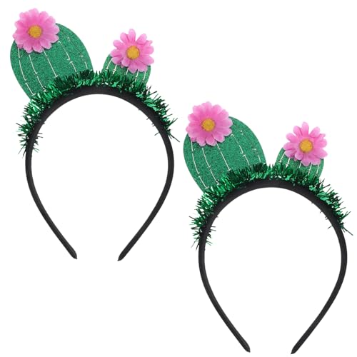 FRCOLOR 2st Stirnband Haarschmuck Grün Festival-haarband Kopf Bopper Kaktusblüte Künstlich Haarschmuck Für Damen Haarbänder Ostern Kopfbedeckung Kleine Stoffblume Mädchen Fräulein Kleidung von FRCOLOR