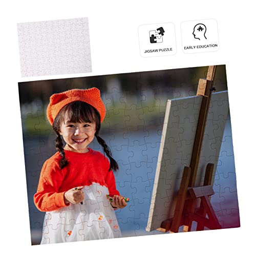 FRCOLOR 3 Blätter Teiliges Holz Puzzle Blanko DIY Bastelset Sublimationspuzzle Weiß Sublimation Thermotransfer Holzspielzeug für Kreative Gestaltung von FRCOLOR