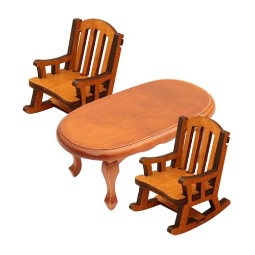 FRCOLOR 3stücke Puppenhausmöbel Holz Mit Miniatur-couchtisch Und Schaukelstuhl Für Puppenhaus Zum Fotografieren Und Basteln FRCOLOR 3stücke Puppenhausmöbel Holz Mit Miniatur-couchtisch Und Schaukelstuhl Für Puppenhaus Zum Fotografieren Und Basteln von FRCOLOR