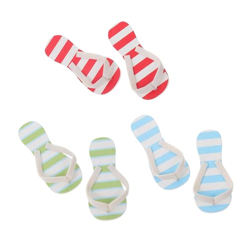 FRCOLOR 3 Paare Miniature Slipper Puppenhaus Dekoration Micro Landschaftsprops für Sommer Szenen Farbig Blau Rot Grün für Mini Häuser und DIY Projekte FRCOLOR 3 Paare Miniature Slipper Puppenhaus Dekoration Micro Landschaftsprops für Sommer Szenen Farbig Blau Rot Grün für Mini Häuser und DIY Projekte von FRCOLOR