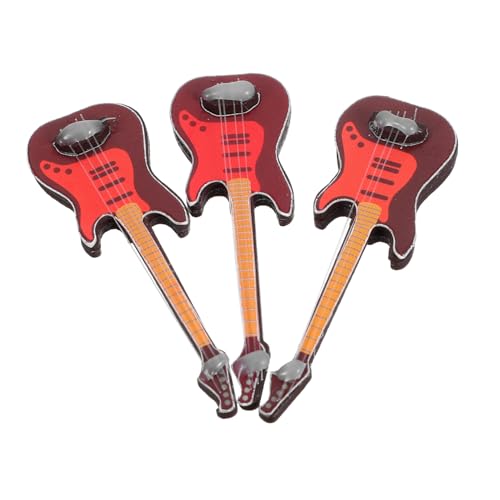 FRCOLOR 3 STÜCKE Miniatur Gitarren Teiliges Modellspielzeug für Pädagogisches für Puppenhäuser und Fotografie Requisiten Leicht und Tragbar Fördert Kreativität und Geschicklichkeit von FRCOLOR