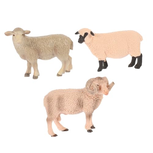 FRCOLOR 3 STÜCKE Teiliges Realistische Schaffiguren Simuliertes Wildtier Modellspielzeug für Dekorative Tiere für Zuhause oder Schule Montessori für Mädchen und Jungen von FRCOLOR