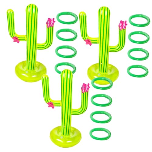 FRCOLOR 3 Sätze Aufblasbares Kaktus Ringwurfspiel Teiliges PVC Poolspielzeug für Sommerpartys für Erwachsene Fördert Interaktion und Spaß im Freien Langlebig und Zufällige Zufällige Farbe von FRCOLOR