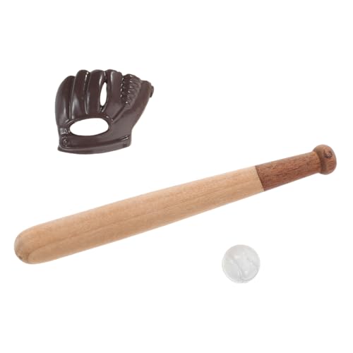 FRCOLOR 3 Sätze Miniatur Baseball für Puppenhaus mit Mini Holzschläger Ball und Handschuh Detailgetreue Robuste Softball Accessoires für Dioramen Sammler und Bastelprojekte FRCOLOR 3 Sätze Miniatur Baseball für Puppenhaus mit Mini Holzschläger Ball und Handschuh Detailgetreue Robuste Softball Accessoires für Dioramen Sammler und Bastelprojekte von FRCOLOR