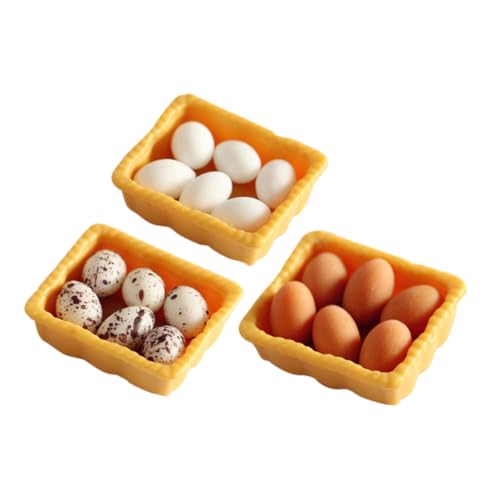FRCOLOR 3 Sätze Miniatur Eier Modelle aus Robustem Resin Realistische Mini Eier Spielzeuge für Puppenhaus DIY Dekoration Tragbare und Leichte Miniatur Eierboxen für Basteln und Sammeln FRCOLOR 3 Sätze Miniatur Eier Modelle aus Robustem Resin Realistische Mini Eier Spielzeuge für Puppenhaus DIY Dekoration Tragbare und Leichte Miniatur Eierboxen für Basteln und Sammeln von FRCOLOR