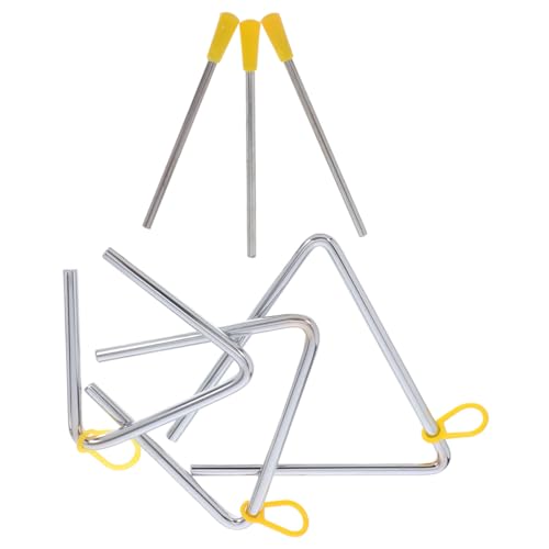 FRCOLOR 3 Sätze Orff Stahl Triangel Set Teilig Percussion Lernspielzeug Musikinstrument für Musikalische Früherziehung Motorische Entwicklung Kindergarten von FRCOLOR