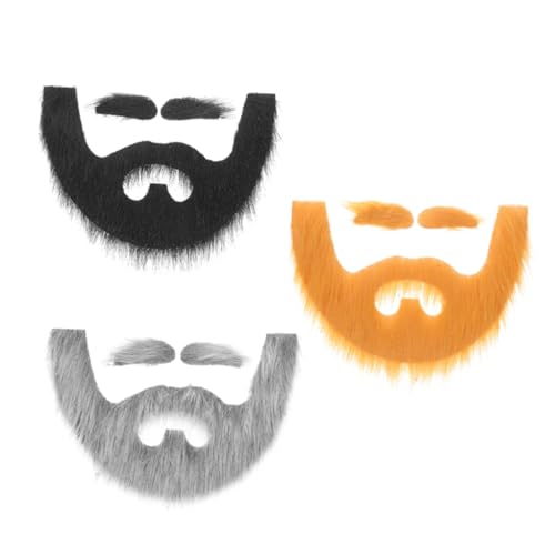 FRCOLOR 3 Sätze Realistische Gesichtsbehaarung für Kostüme für Halloween Cosplay und Dwarf Verkleidungen von FRCOLOR