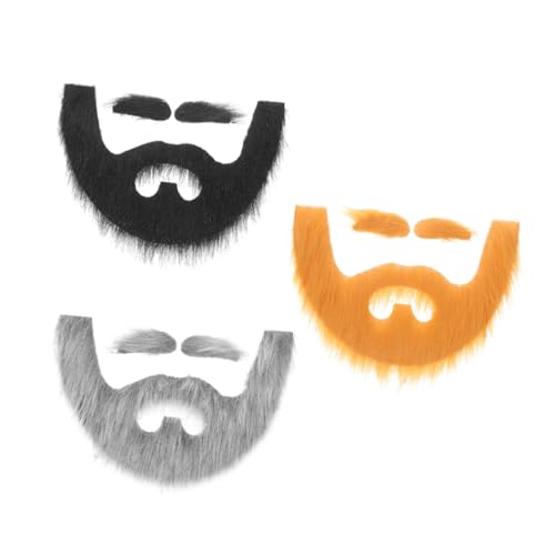 FRCOLOR 3 Sätze Selbstklebende Set Falsche und Augenbrauenaufkleber Einfache Anwendung Lustige Kostümzubehör für Halloween Weihnachten Maskerade und Cosplay von FRCOLOR