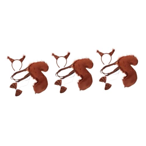 FRCOLOR 3 Sätze Tierkostüm Tierschwänze Und Ohren Eichhörnchenkostüm Stirnband Erwachsene Cosplay Eichhörnchen Kostüm Coffee Stoff FRCOLOR 3 Sätze Tierkostüm Tierschwänze Und Ohren Eichhörnchenkostüm Stirnband Erwachsene Cosplay Eichhörnchen Kostüm Coffee Stoff von FRCOLOR
