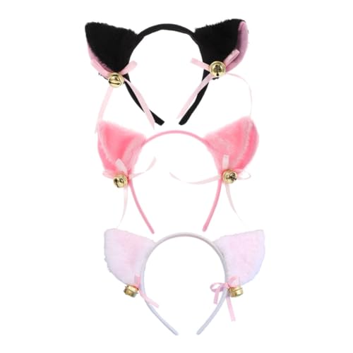 FRCOLOR 3 Stck. Katzenohren Haarreif und Rosa Cosplay Stirnband mit Glocken für Mottopartys Karneval und Kostüme Einzigartiger Haarschmuck für Mädchen FRCOLOR 3 Stck. Katzenohren Haarreif und Rosa Cosplay Stirnband mit Glocken für Mottopartys Karneval und Kostüme Einzigartiger Haarschmuck für Mädchen von FRCOLOR