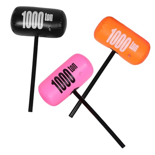 FRCOLOR 3 Stück Aufblasbarer Hammer Teiliges Buntes Kinderspielzeug Sicher PVC für Party Cosplay Bühnenperformance mit Kinderfreundlichem Design und Langlebigem Material von FRCOLOR