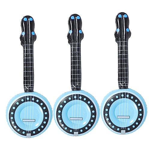 FRCOLOR 3 Stück Aufblasbares Banjo Musikinstrument Teiliges PVC Party Requisite Lustiges Instrument für Geburtstag Halloween Weihnachten von FRCOLOR