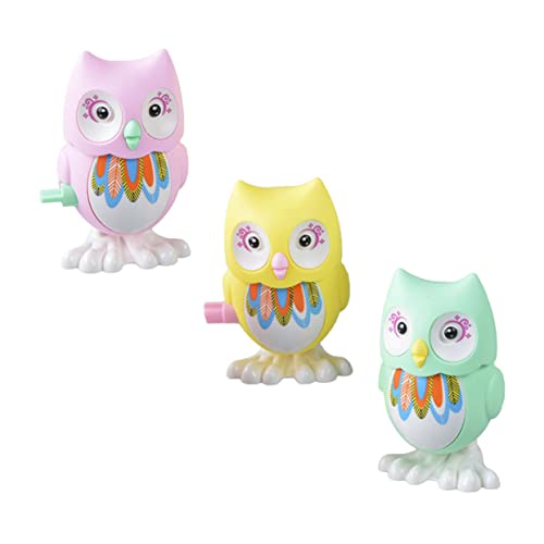 FRCOLOR 3 Stück Aufziehspielzeug Eule für Lustige und Farbenfrohe Tierfiguren ohne Batterien für Spiel und Spaß Geschenkidee für Kleine Zufällige Farbe Zufällige Farbe von FRCOLOR