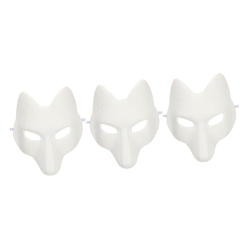 FRCOLOR 3 Stück DIY Fuchs Masken aus PU Material Elastisches Band Unbemalte Masquerade Masken zum Bemalen Leicht und Bequem für Halloween Fasching und Kreative Kostümpartys FRCOLOR 3 Stück DIY Fuchs Masken aus PU Material Elastisches Band Unbemalte Masquerade Masken zum Bemalen Leicht und Bequem für Halloween Fasching und Kreative Kostümpartys von FRCOLOR
