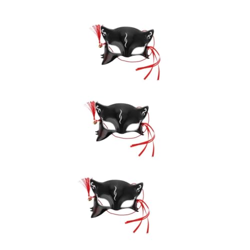 FRCOLOR 3 Stück Halbgesichts Fuchsmaske Japanischer Stil Verstellbar Leicht Für Halloween Weihnachten Karneval Festliche Kostümierung Unisex FRCOLOR 3 Stück Halbgesichts Fuchsmaske Japanischer Stil Verstellbar Leicht Für Halloween Weihnachten Karneval Festliche Kostümierung Unisex von FRCOLOR