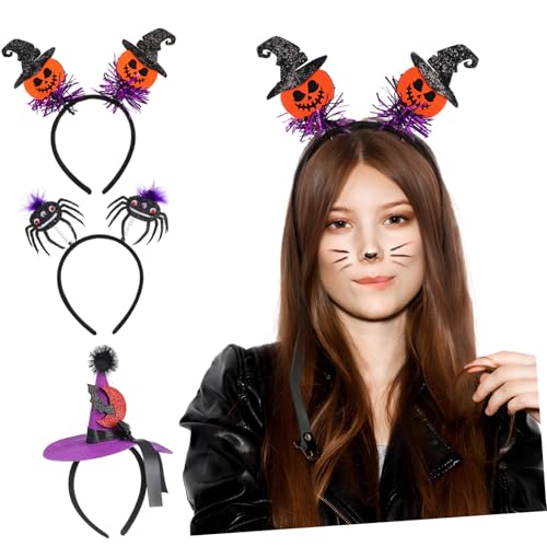 FRCOLOR 3 Stück Halloween Haarreife Halloween Kostüm Accessoires mit Spinnen Hexenhut und Kürbis für und Mädchen für Partys und Feiern FRCOLOR 3 Stück Halloween Haarreife Halloween Kostüm Accessoires mit Spinnen Hexenhut und Kürbis für und Mädchen für Partys und Feiern von FRCOLOR