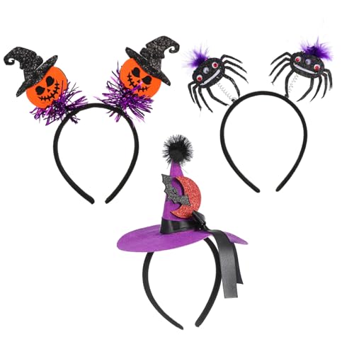 FRCOLOR 3 Stück Halloween Haarschmuck Party Stirnbänder mit Spinnen Kürbis und Hexenhut für und Mädchen Halloween Accessoires für Kostümpartys FRCOLOR 3 Stück Halloween Haarschmuck Party Stirnbänder mit Spinnen Kürbis und Hexenhut für und Mädchen Halloween Accessoires für Kostümpartys von FRCOLOR