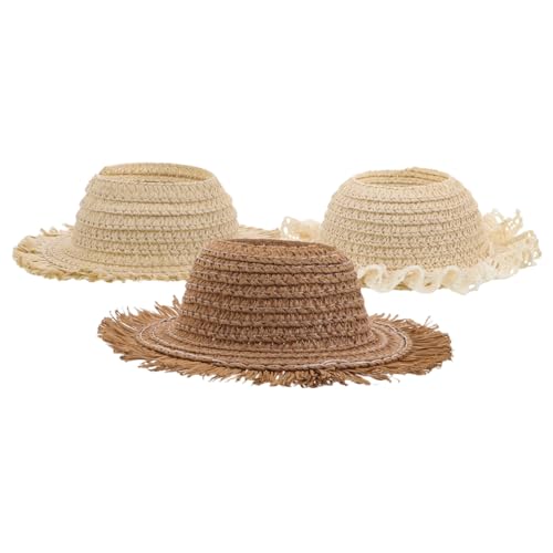 FRCOLOR 3 Stück Handgefertigte Woven Doll Hats mit Weitem Rand Miniatur Schutzkappen für DIY Projekte Puppen Teepartys und Flaschen Dekorationen FRCOLOR 3 Stück Handgefertigte Woven Doll Hats mit Weitem Rand Miniatur Schutzkappen für DIY Projekte Puppen Teepartys und Flaschen Dekorationen von FRCOLOR