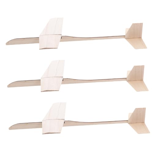 FRCOLOR 3 Stück Holzgleitermodell Flugzeug Segelflugzeuge Bastelparty-Zubehör Flugzeughandwerkskit Flugzeughandwerk aus Holz Flugzeugmodell aus Holz Modellflugzeug aus hölzern von FRCOLOR
