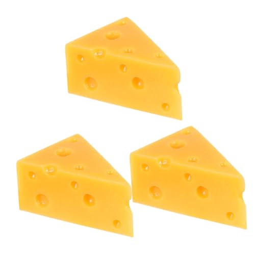 FRCOLOR 3 Stück Künstlicher Käse Modell Teilig Realistische Simulation Käseattrappe Dreieckiger Käse Mousse Kuchen Dekoration Fotorequisite für Küche DIY Bastelaccessoire von FRCOLOR